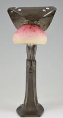 Art Nouveau Lamp with Boy under a Leaf, Osiris Peter Behrens Schule & Schneider