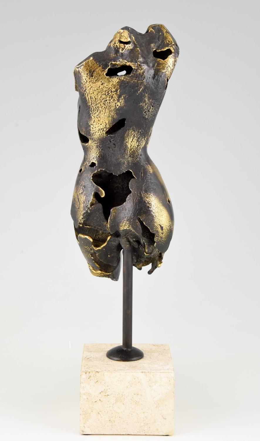 Bronze Sculpture of a Female Torso on a Stone Base, 1970 at 1stdibs