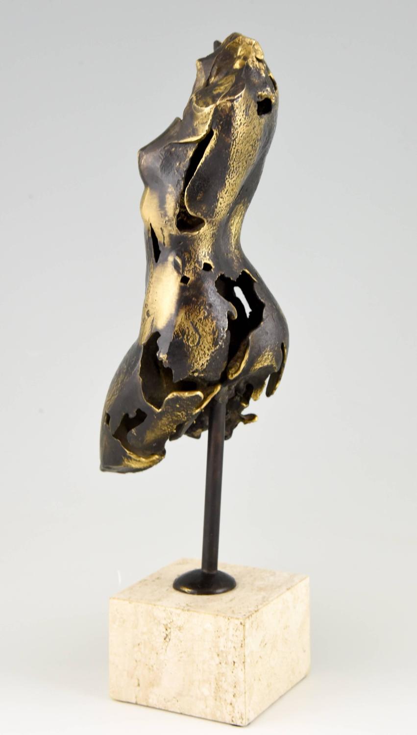 Bronze Sculpture of a Female Torso on a Stone Base, 1970 at 1stdibs