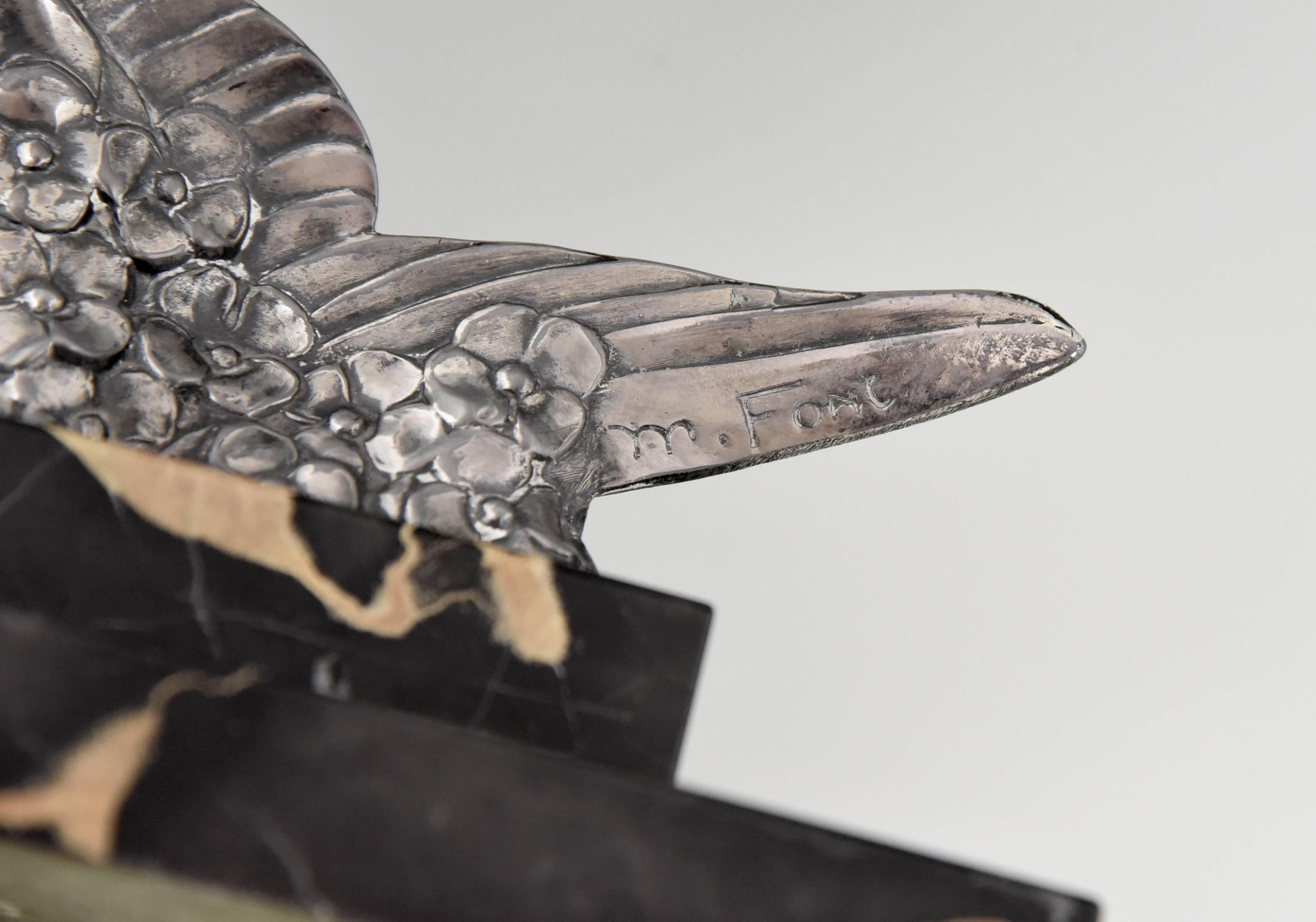French Art Deco Sculpture of Flying Birds by M. Font, 1930 In Good Condition In Antwerp, BE