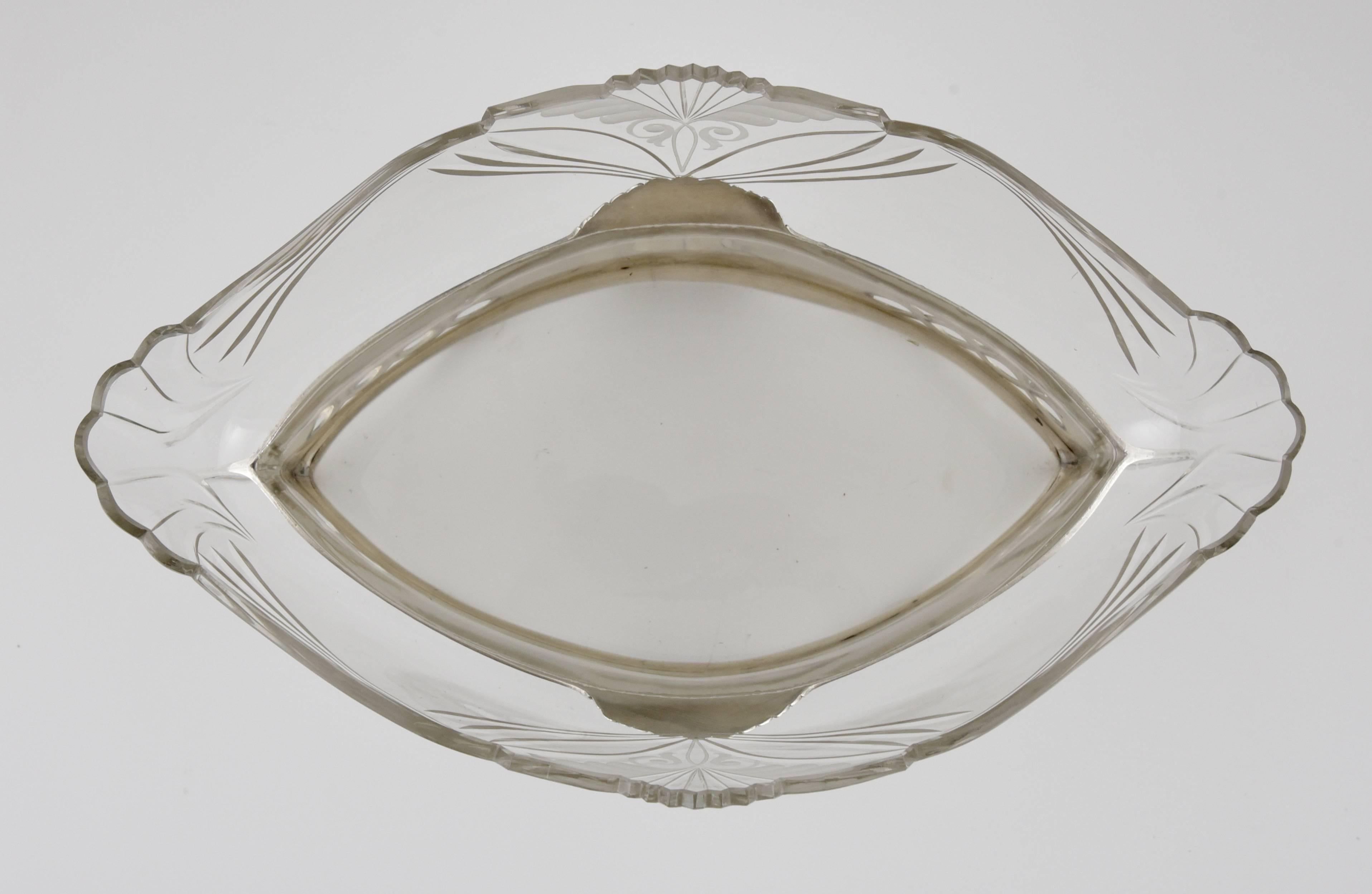 Art Nouveau Silvered Flower Dish with Couple by WMF, 1906 1