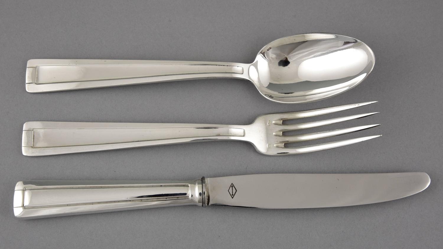Art Deco Silver Plate Cutlery Flatware Set of 140 Piece d