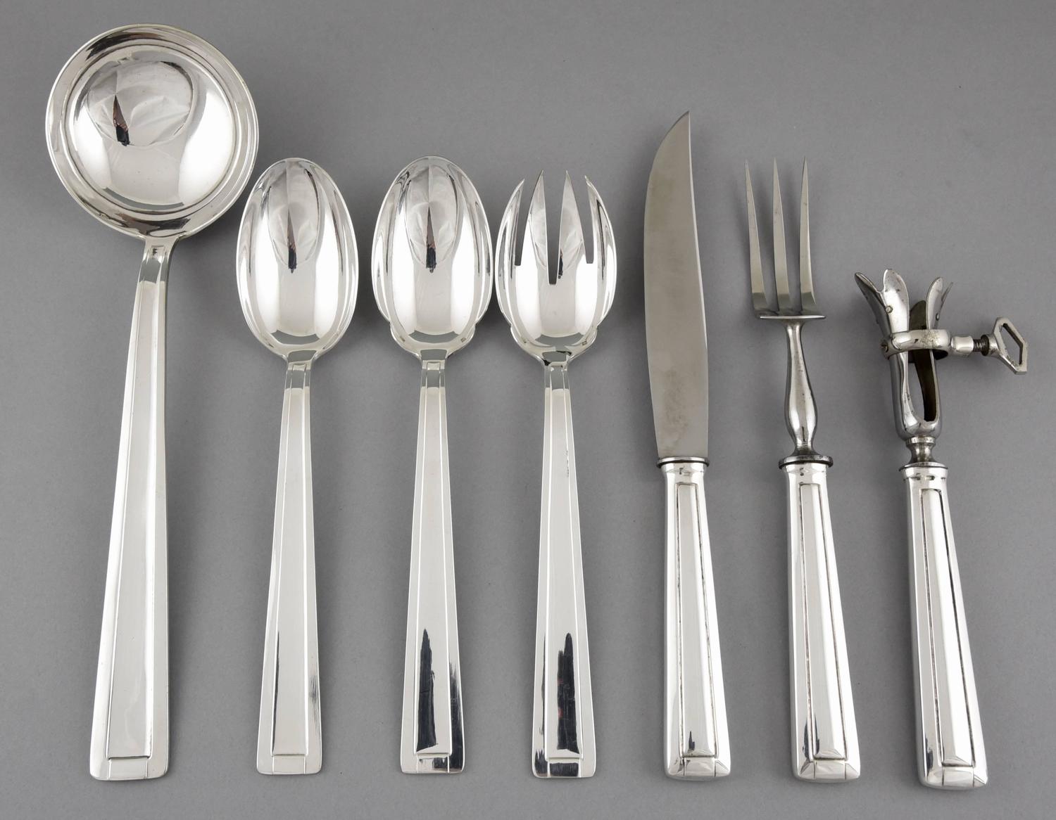 Art Deco Silver Plate Cutlery Flatware Set of 140 Piece d