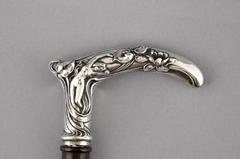 Art Nouveau Walking Stick or Cane with Nude and Flowers, Germany, 1900
