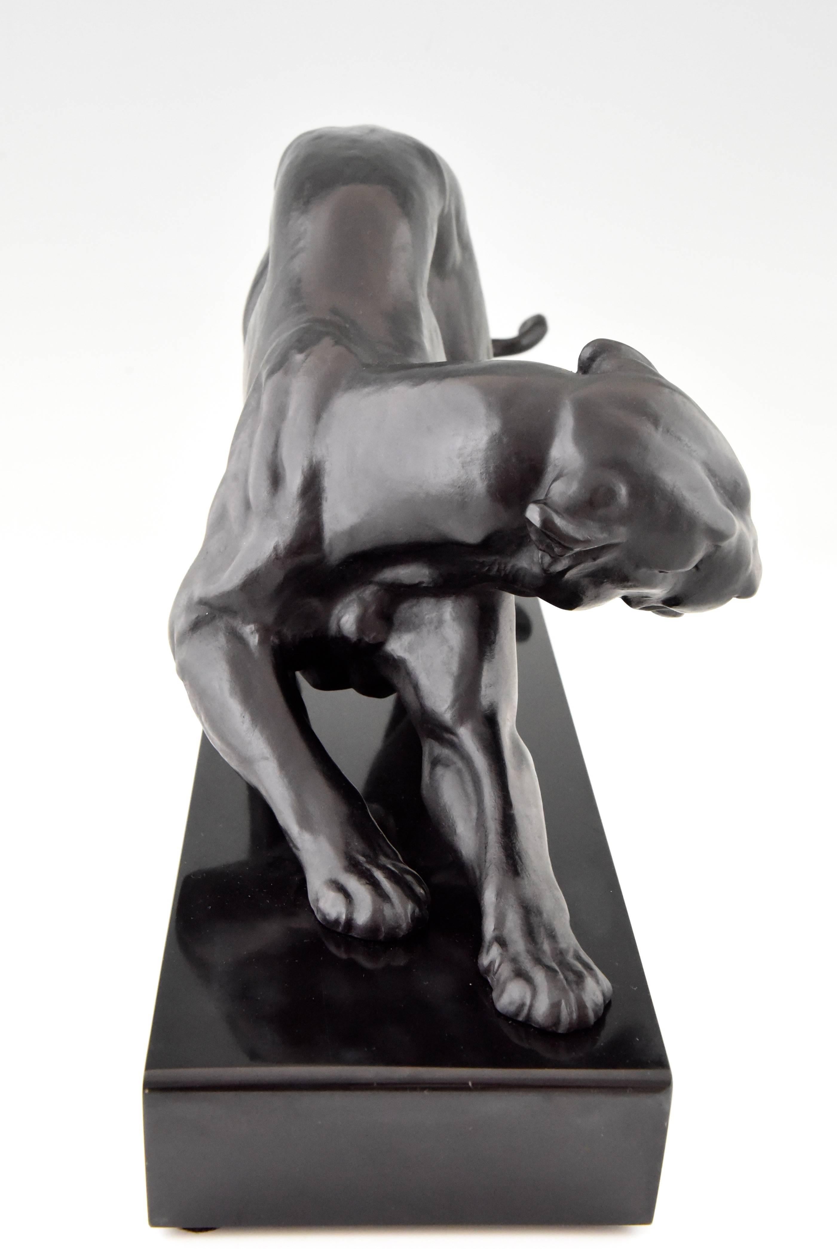 20th Century French Art Deco Panther Sculpture by Plagnet, 1930