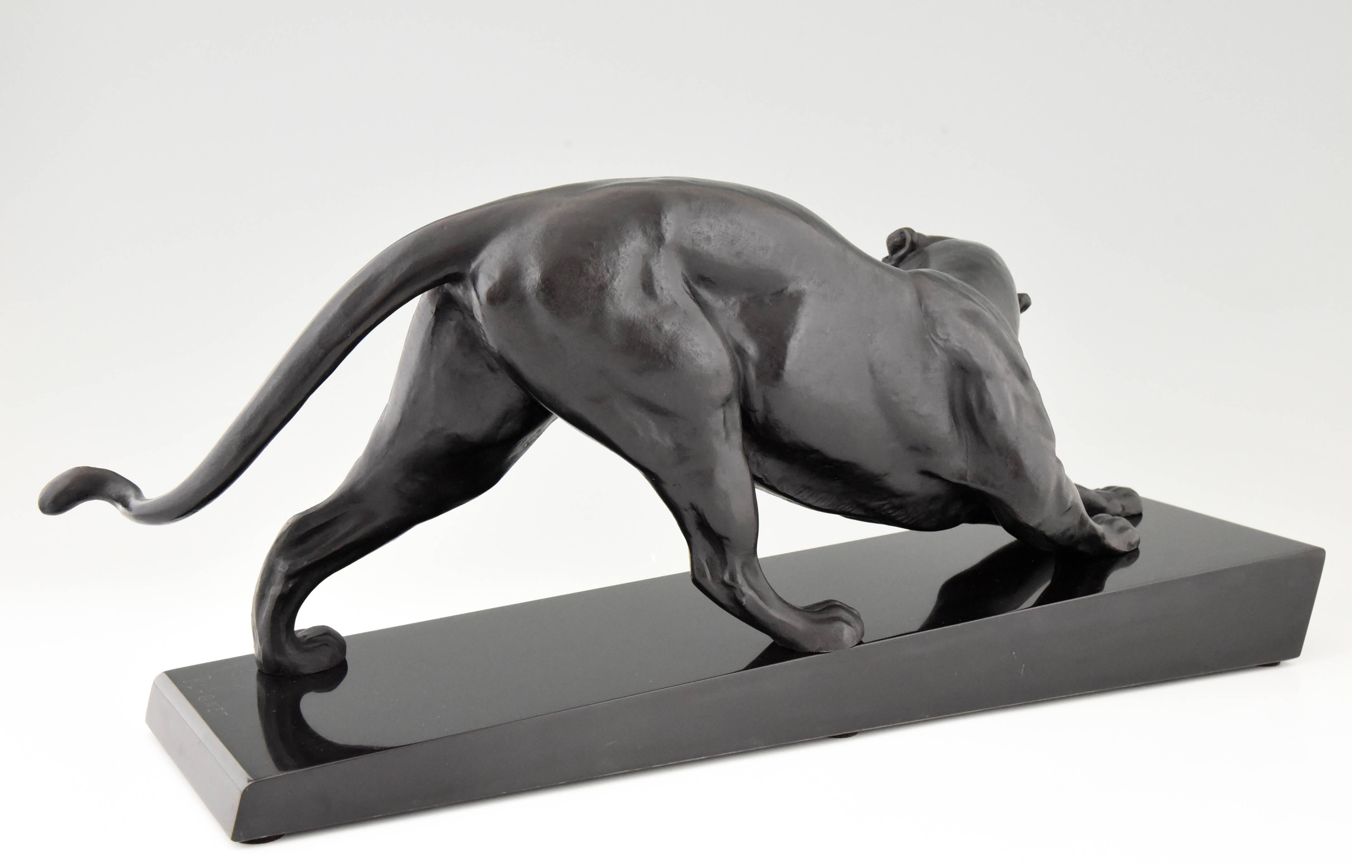 French Art Deco Panther Sculpture by Plagnet, 1930 1