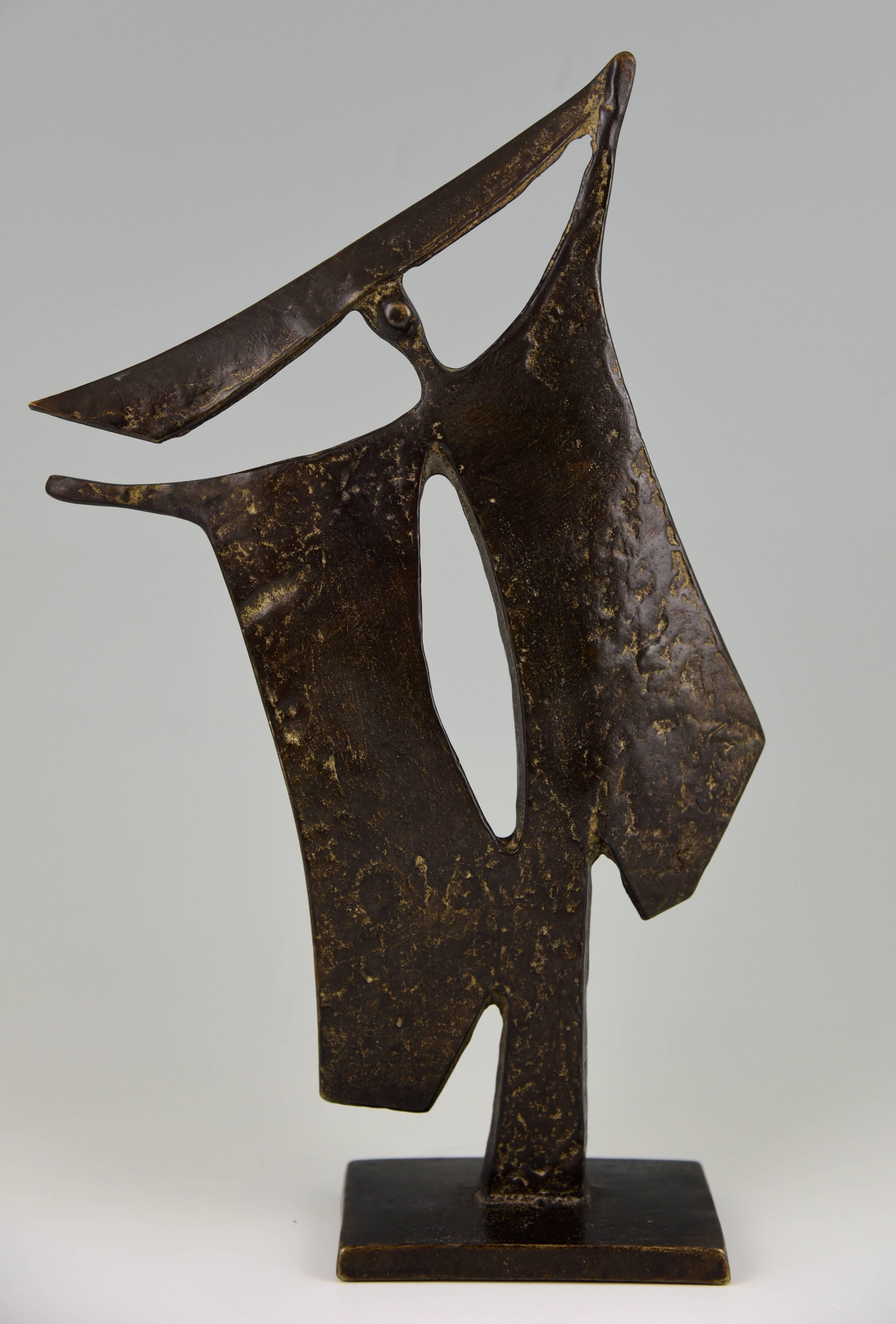 Mid-Century Modern Bronze Sculpture of a Woman by Ugo Cara, Trieste Italy, 1960 Signed Numbered