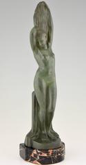 French Art Deco Bronze Standing Nude by F. Trinque, 1930