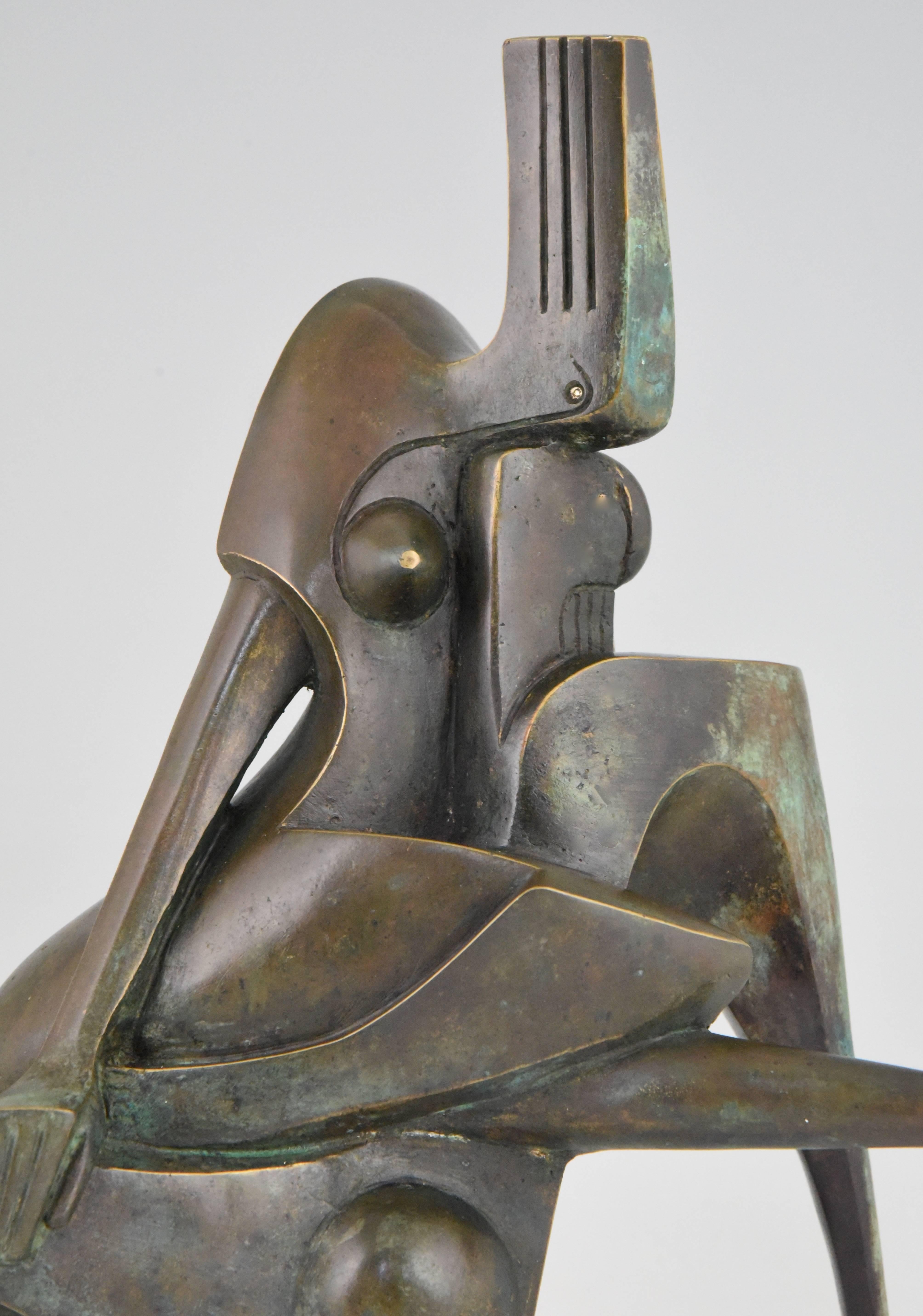 20th Century Kiss, Modern Bronze Sculpture Embracing Couple Stefan Vladov