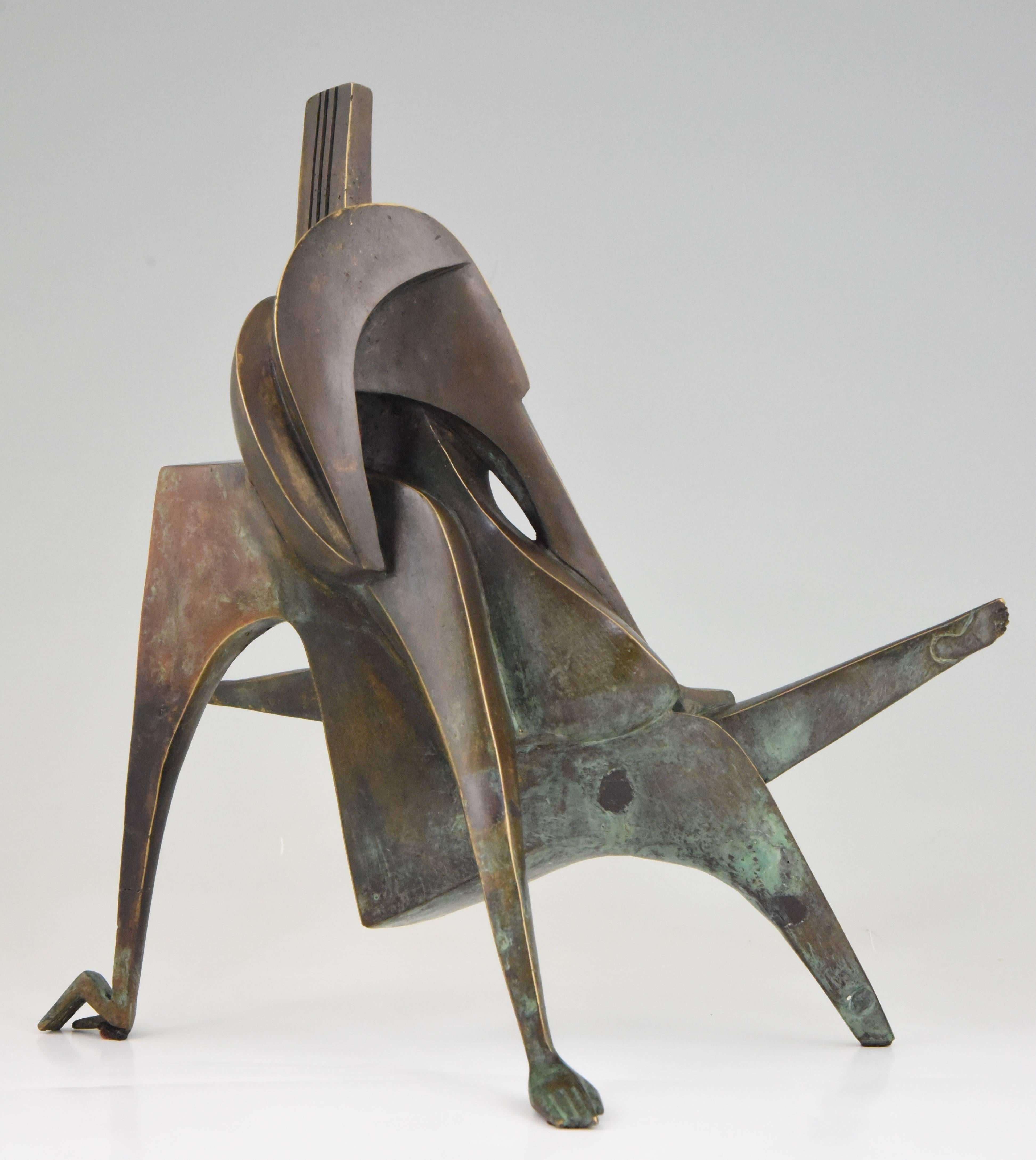 Bulgarian Kiss, Modern Bronze Sculpture Embracing Couple Stefan Vladov