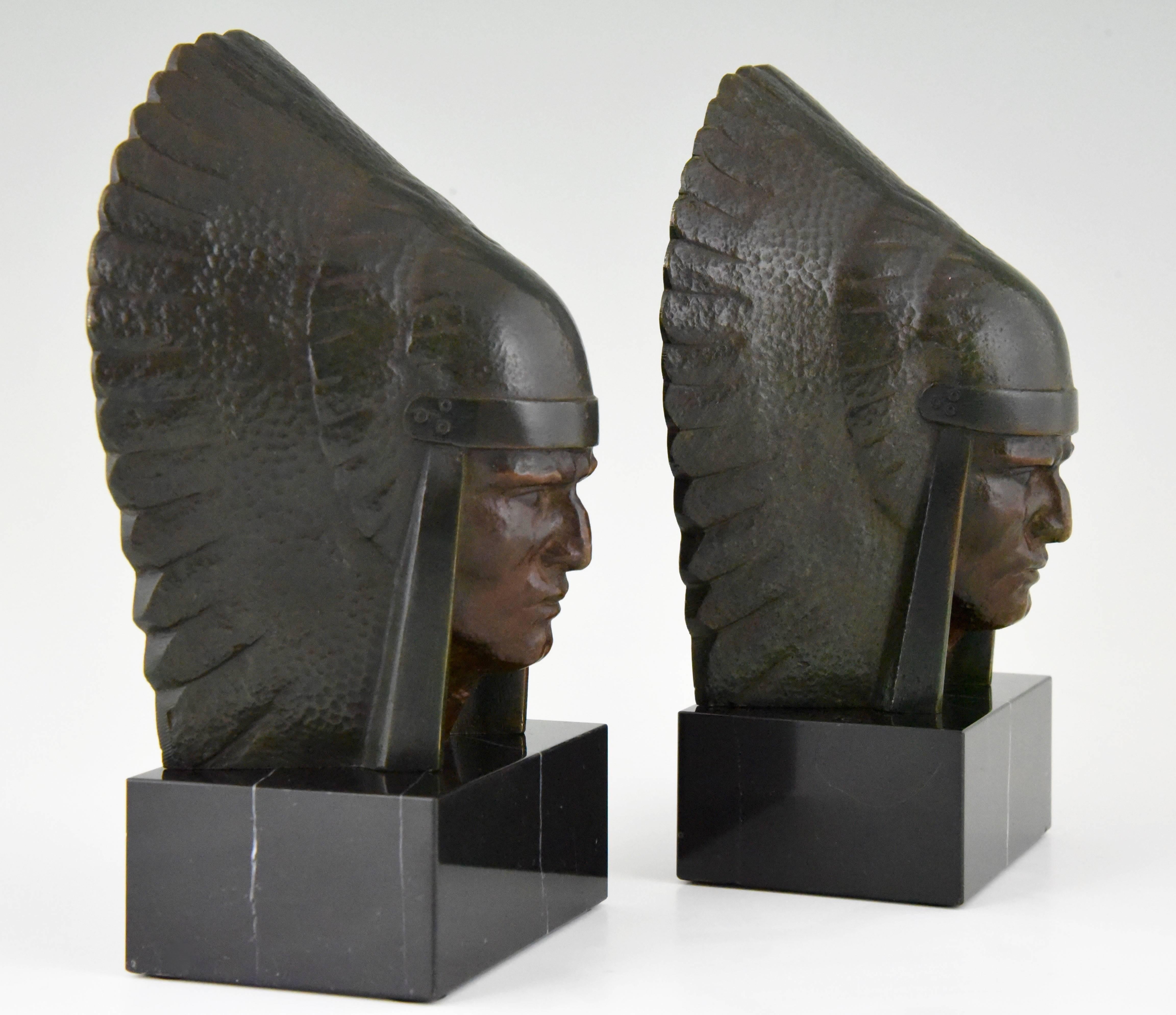 bronze indian bookends