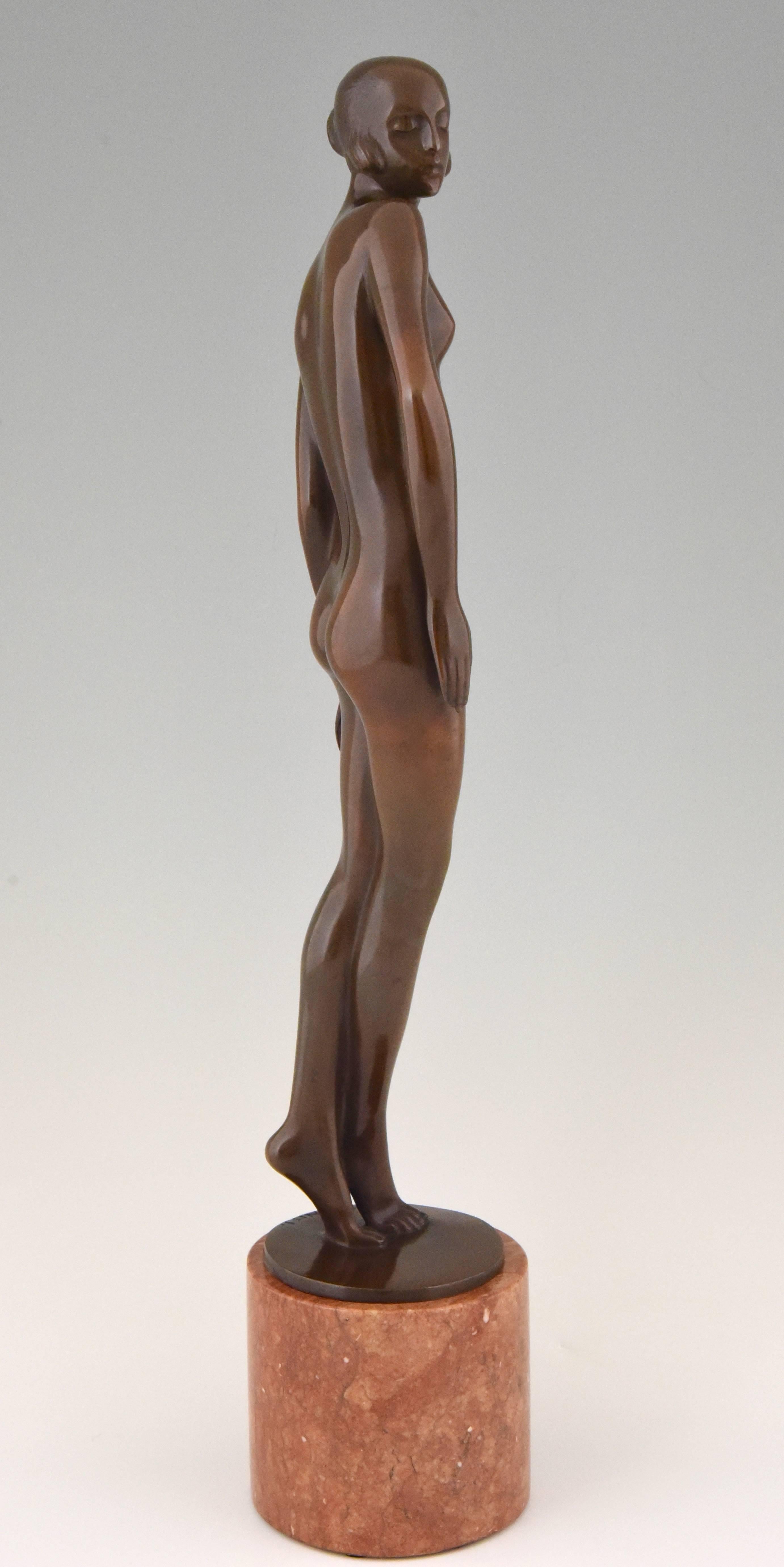 20th Century Art Deco Bronze Sculpture of a Nude by Rudolf Zieseniss