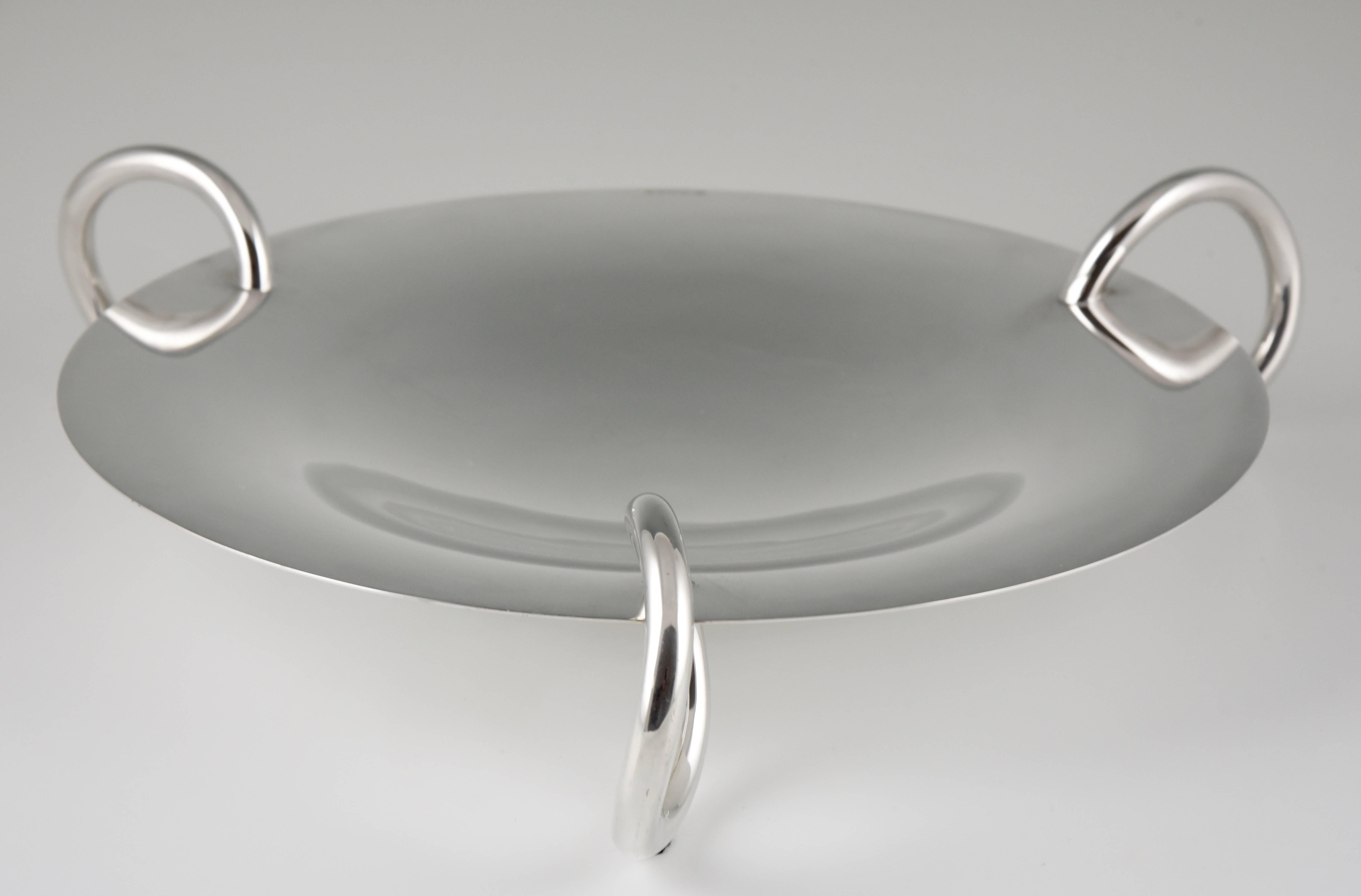 French Andrée Putman for Christofle, Modern Silver Plated Centerpiece Bowl
