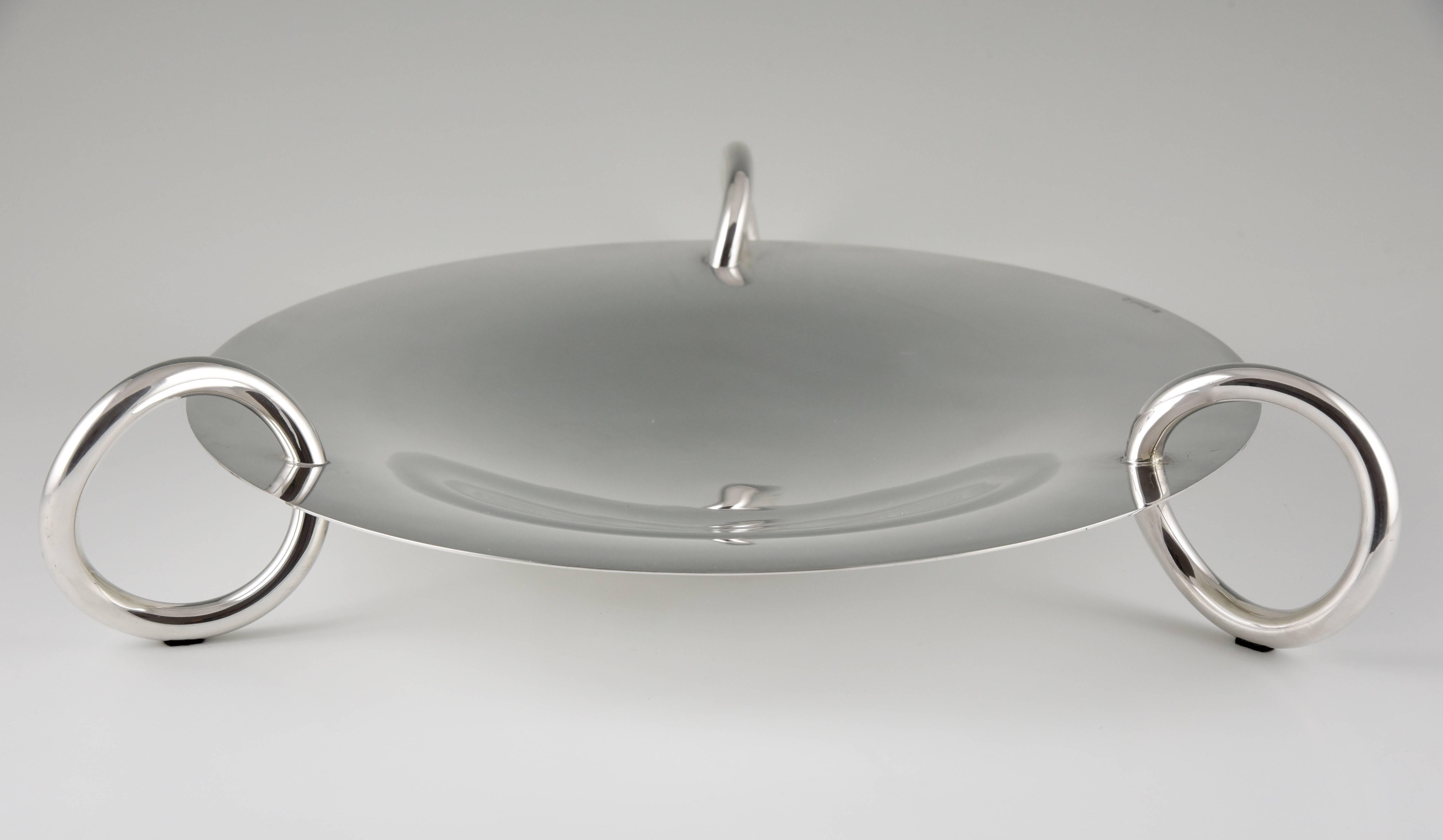 Silvered Andrée Putman for Christofle, Modern Silver Plated Centerpiece Bowl