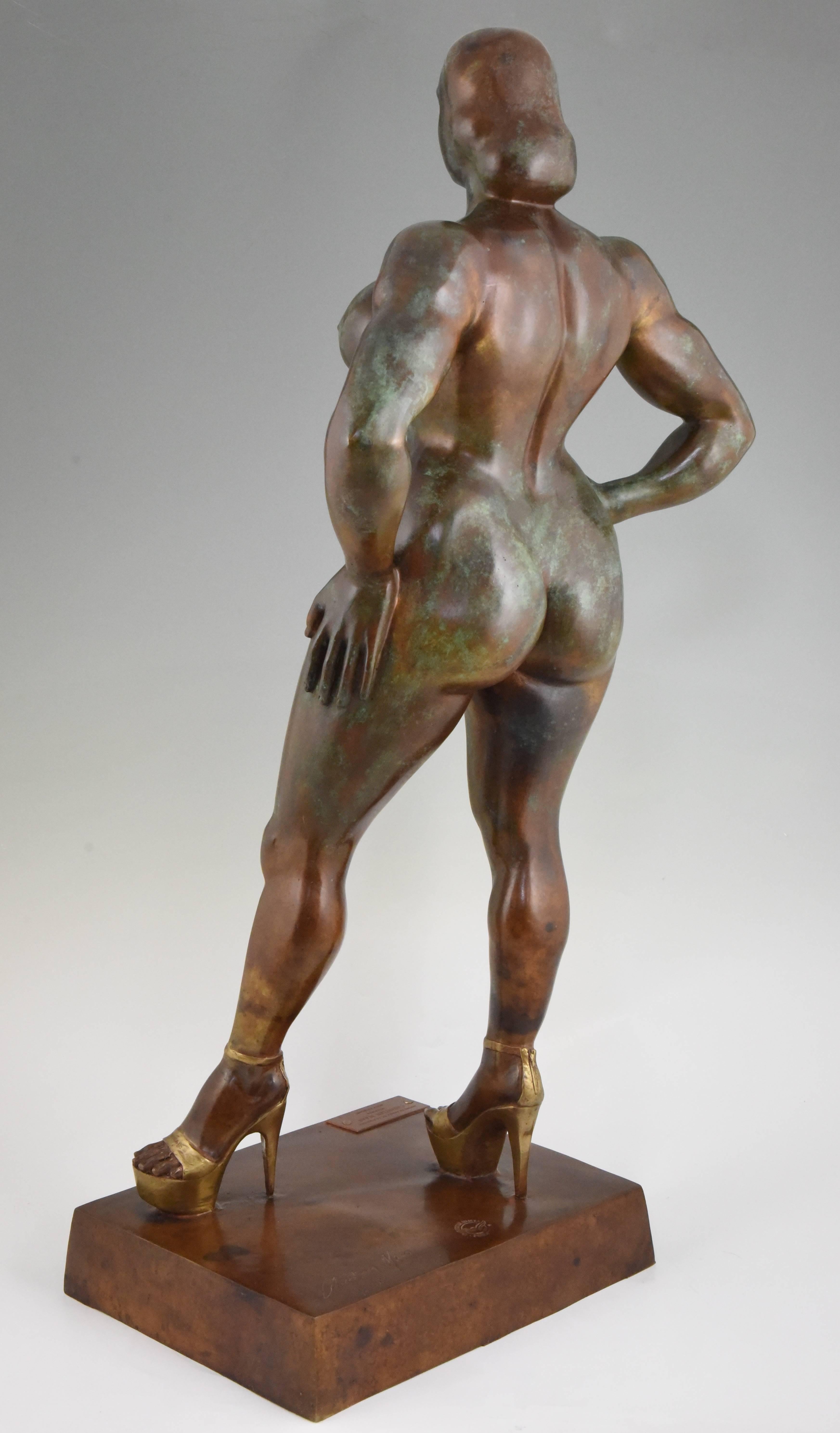 Modern French Bronze Sculpture of a Nude by Christian Maas, Venus Hottentote