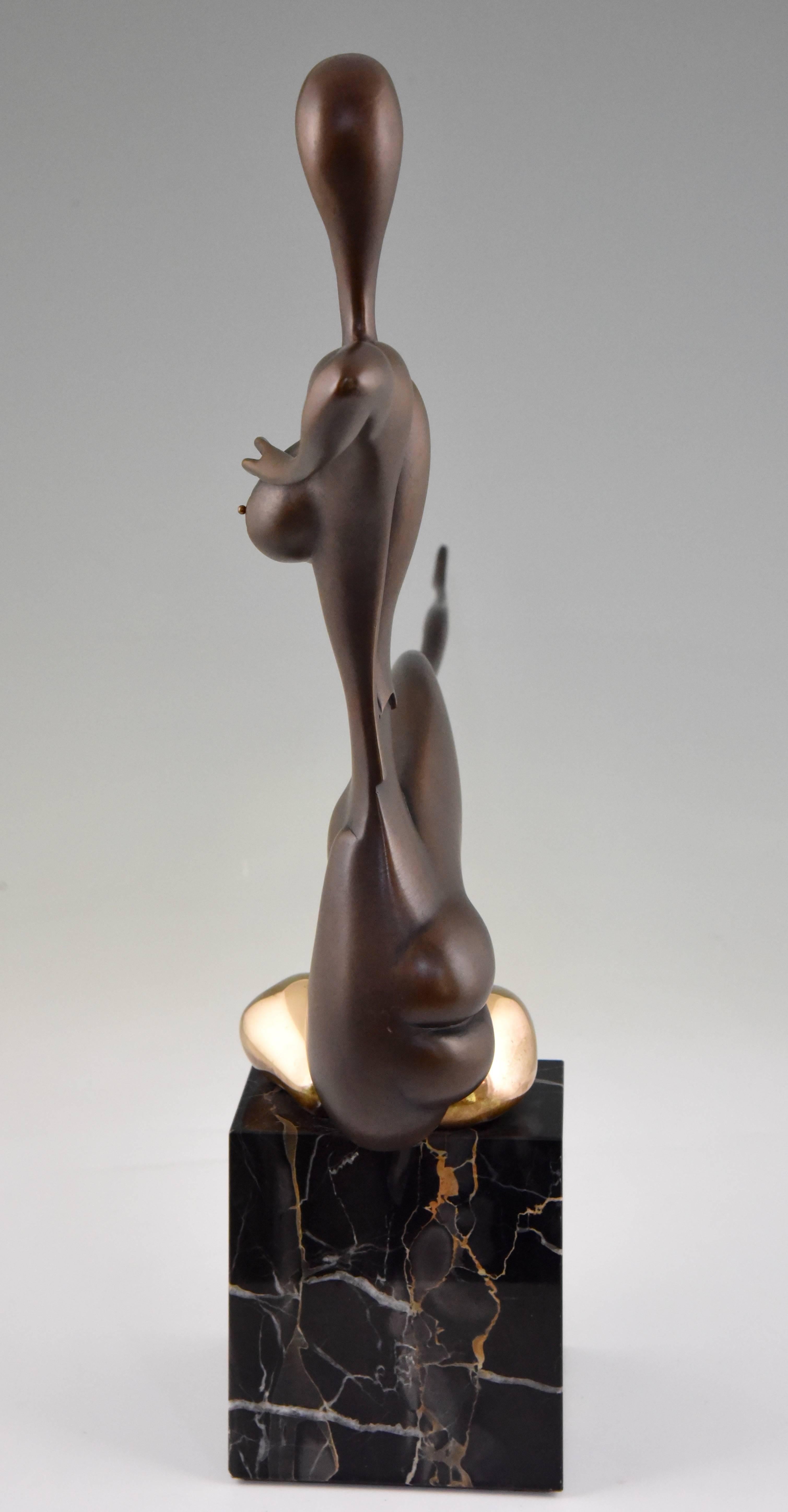 Patinated Modern Bronze Sculpture of a Nude Paul Wunderlich Signed and Numbered