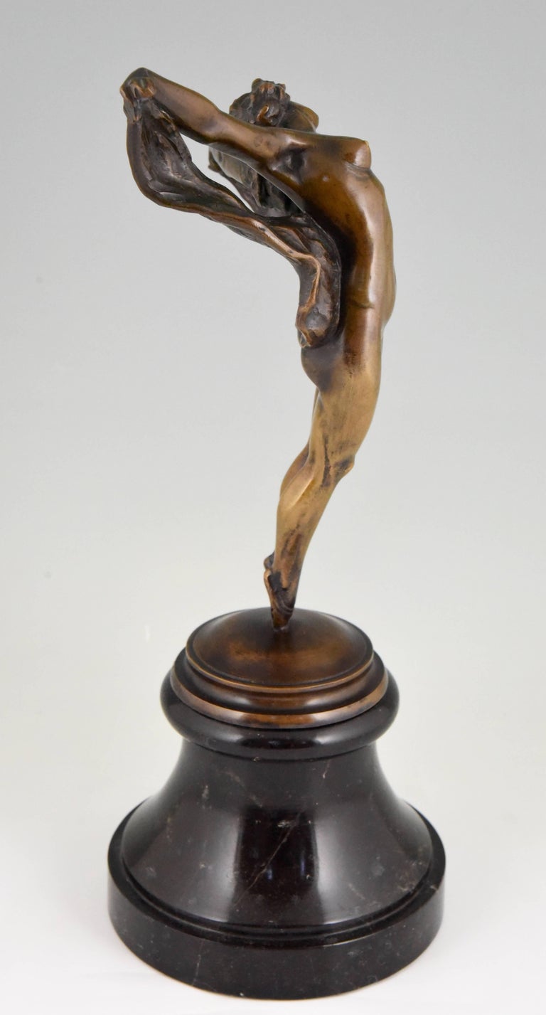 Belgian Art Nouveau Bronze Sculpture of a Dancing Nude by Joseph Zomers 1915 For Sale