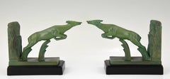 Art Deco Leaping Deer Bookends Max Le Verrier, 1930 France