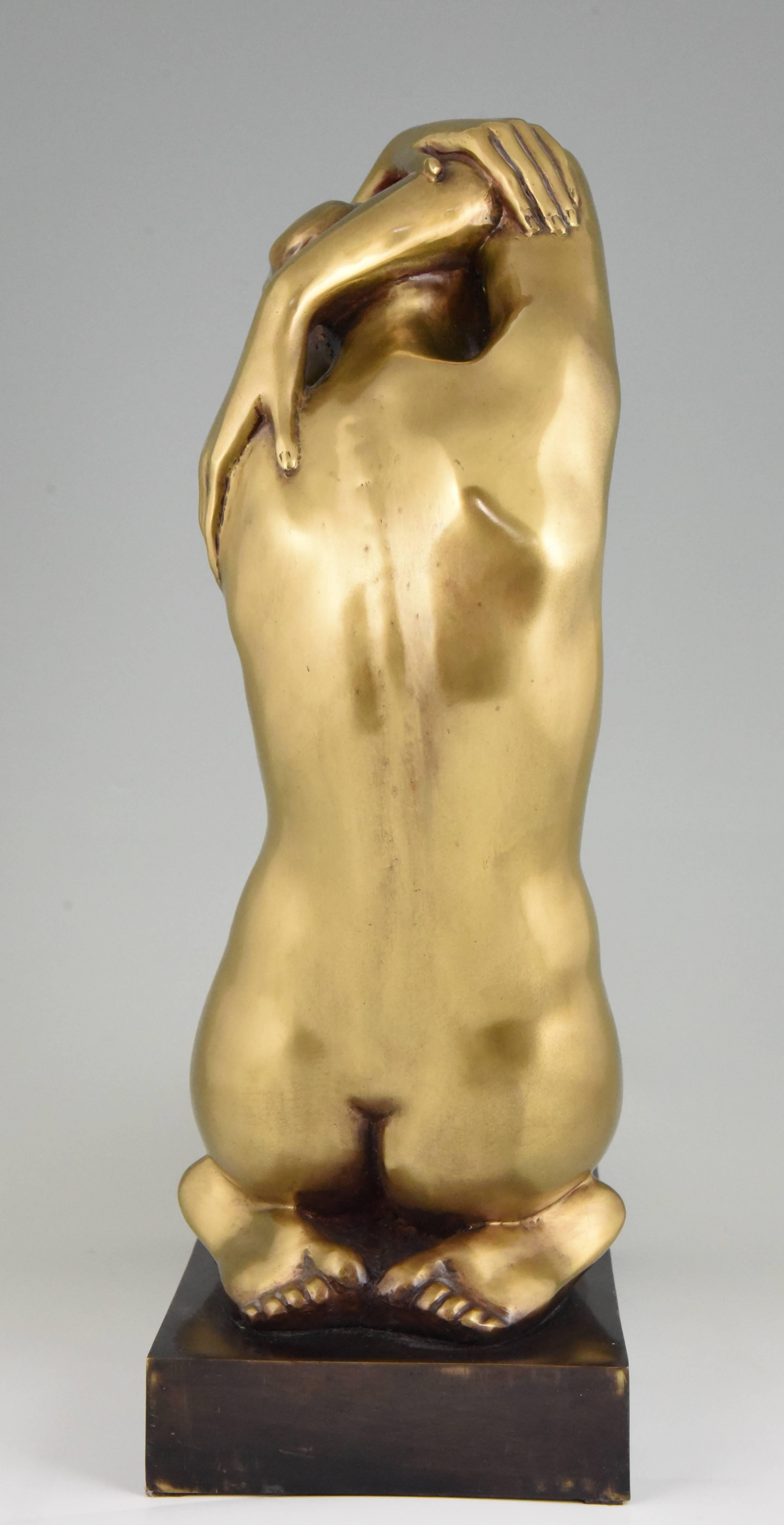 Art Deco Bronze Sculpture of Kneeling Nude in the style of Arno Breker, 1930 In Good Condition In Antwerp, BE