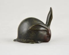Sculpture en bronze Art Déco d'un lapin par Edouard Marcel Sandoz
