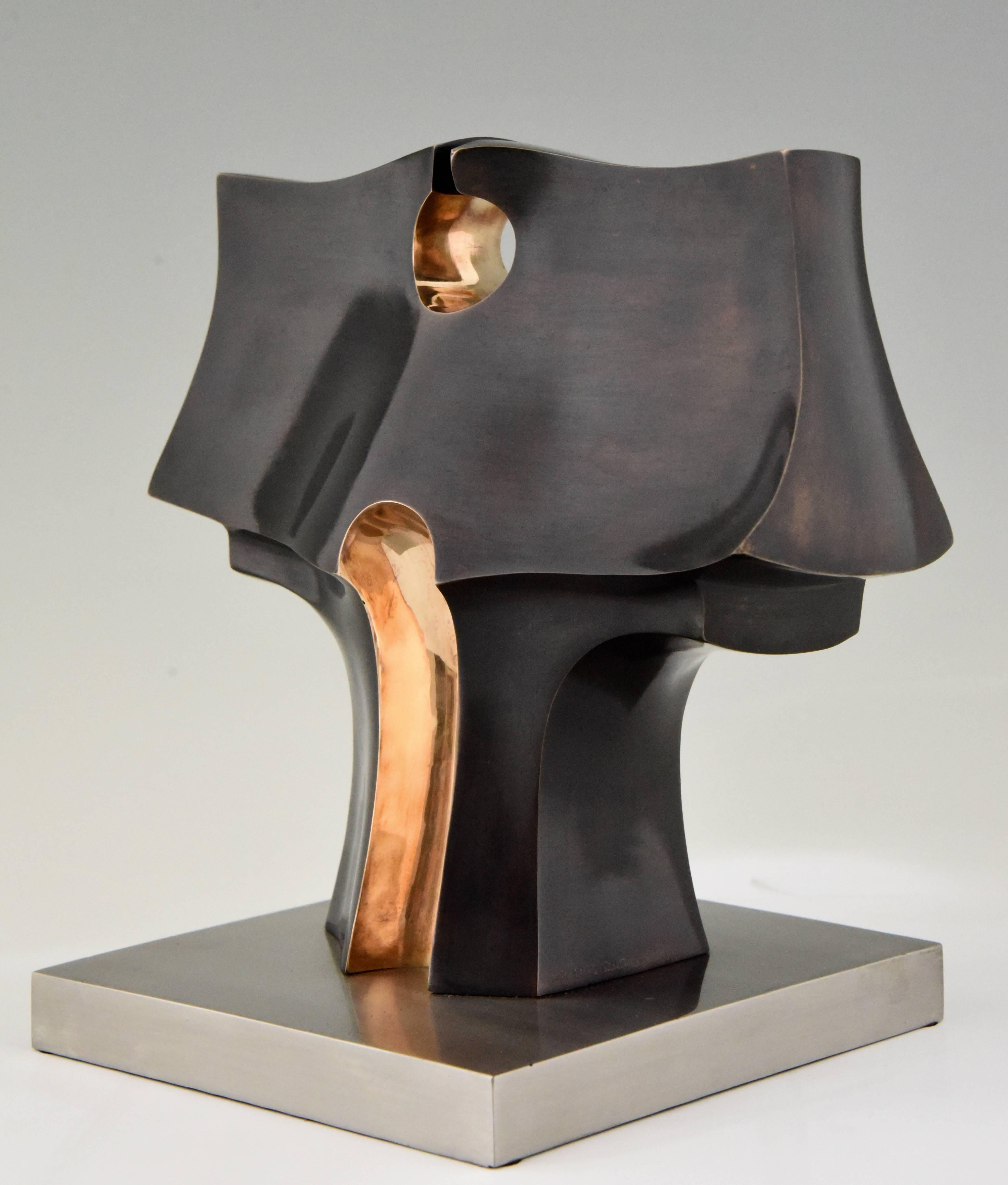 Mid-Century Modern Deidad or Deity Bronze Abstract Sculpture by José Luiz Sanchez  Signed Numbered 