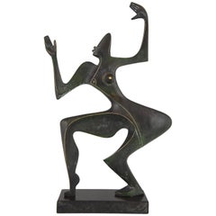 Modern Bronze Sculpture of a Dancer Stefan Vladov 1970