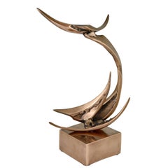 Abstract Bronze Sculpture by Jorge Castillo Signed and Numbered, Spain, 1970