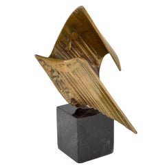 Abstract Bronze Sculpture on Marble Base by Jorge Castillo, Spain, 1970