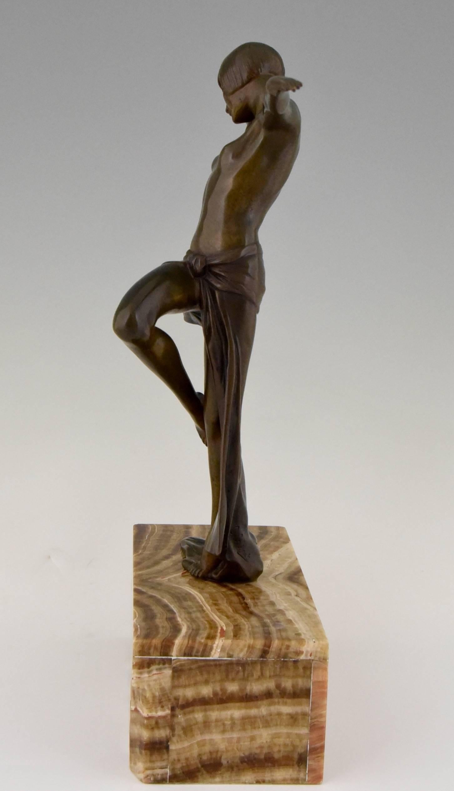French Art Deco Bronze Sculpture Dancing nude by  C.J.R. Colinet  1930 In Excellent Condition In Antwerp, BE