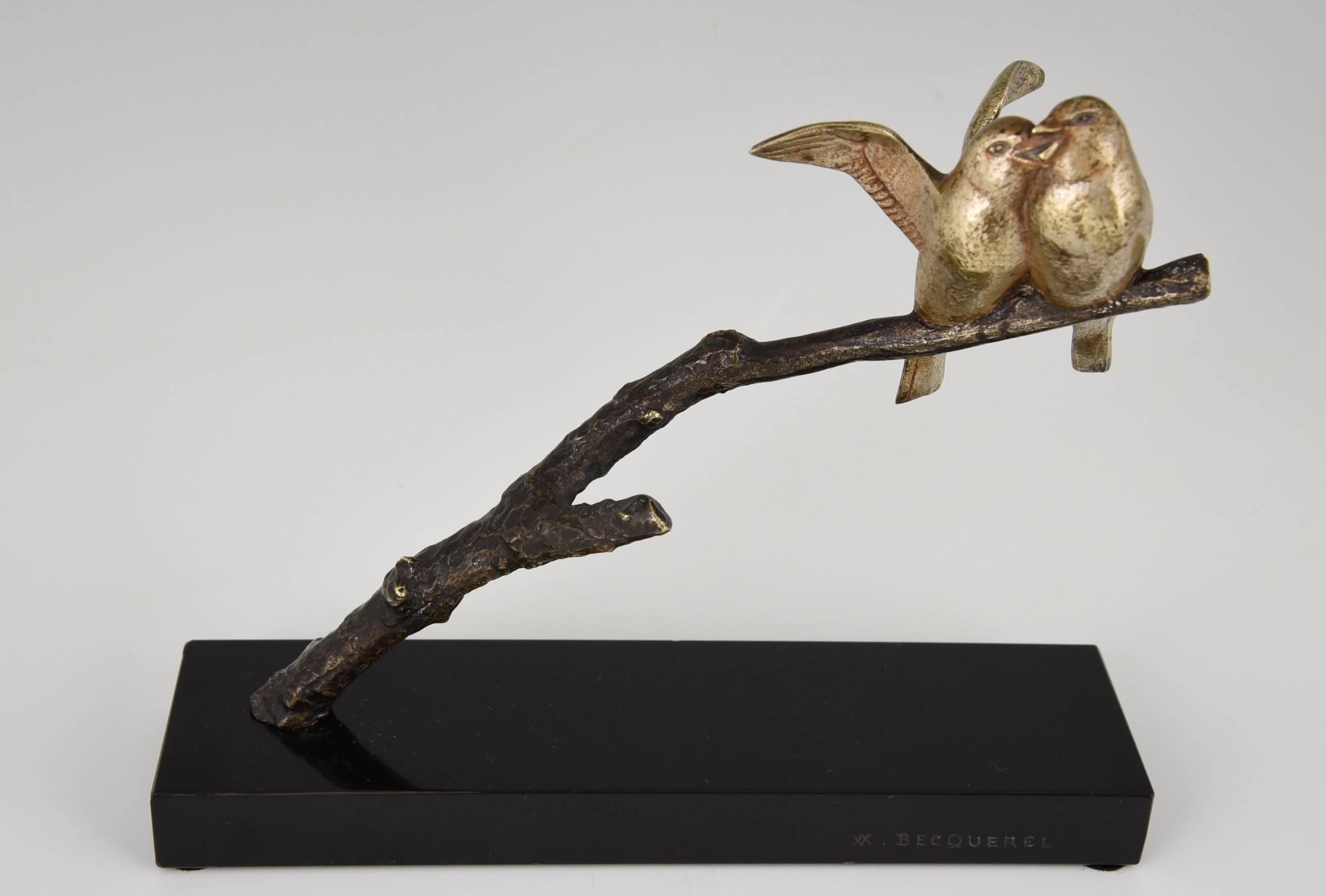 French Art Deco Bronze Bird Sculpture by Becquerel, 1930 In Good Condition In Antwerp, BE