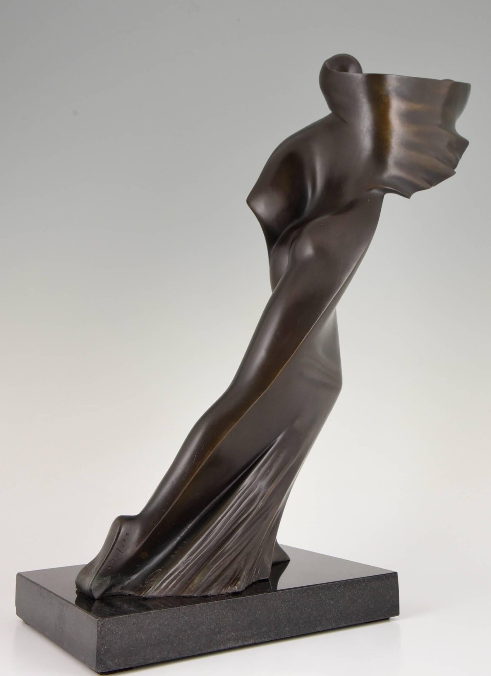 French Modern bronze sculpture of a woman by Jean Pierre Baldini.