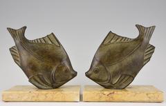 French Art deco fish bookends by M. Font 1930
