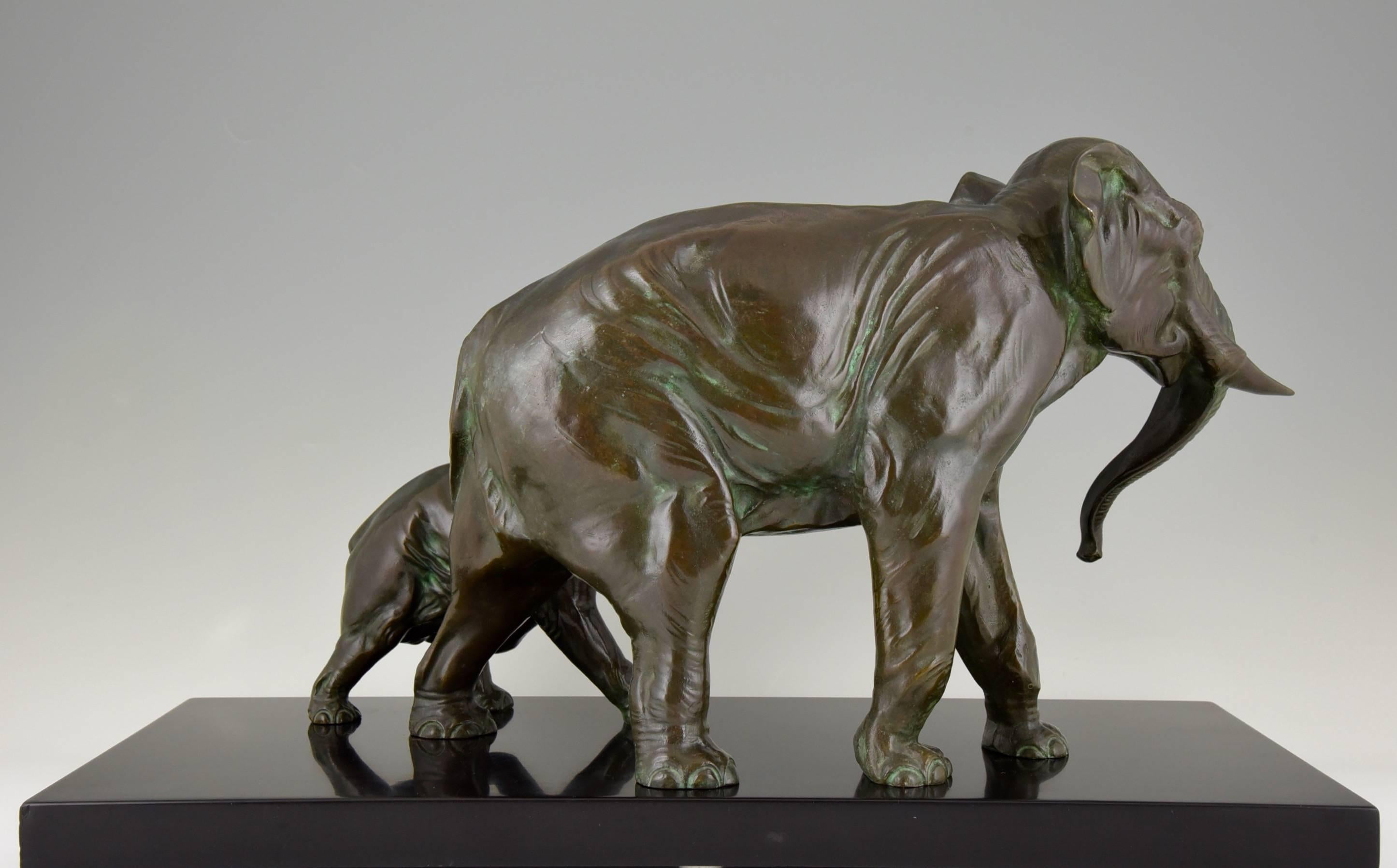 French Irénée Rochard Art Deco Bronze Elephant Sculpture, France, 1930