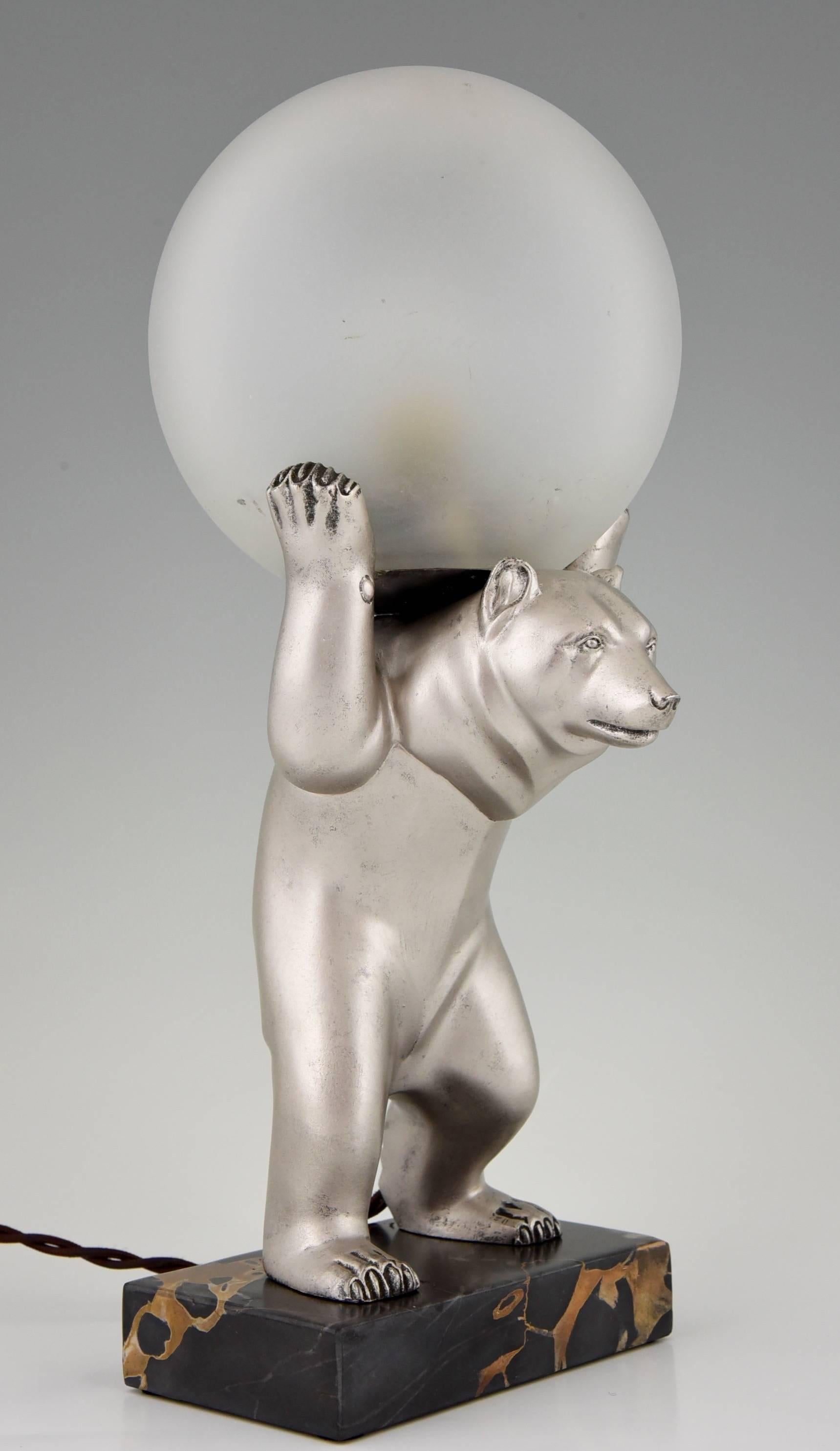 Irénée Rochard French Art Deco Bear Lamp, 1930 1