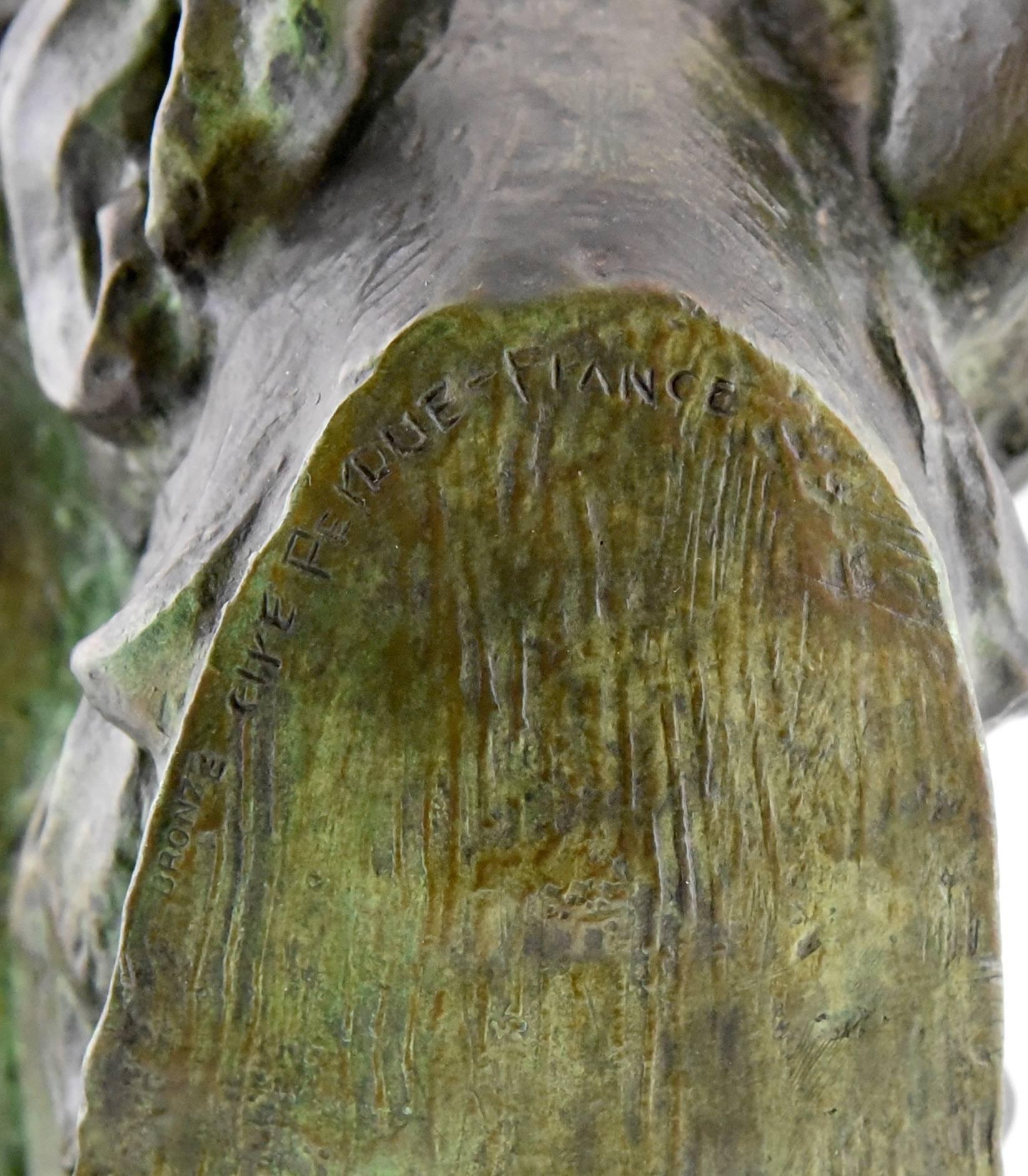 French Art Dec Bronze Borzoi Sculpture by G.H. Laurent, 1930 2