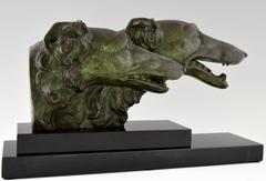 French Art Dec Bronze Borzoi Sculpture by G.H. Laurent, 1930
