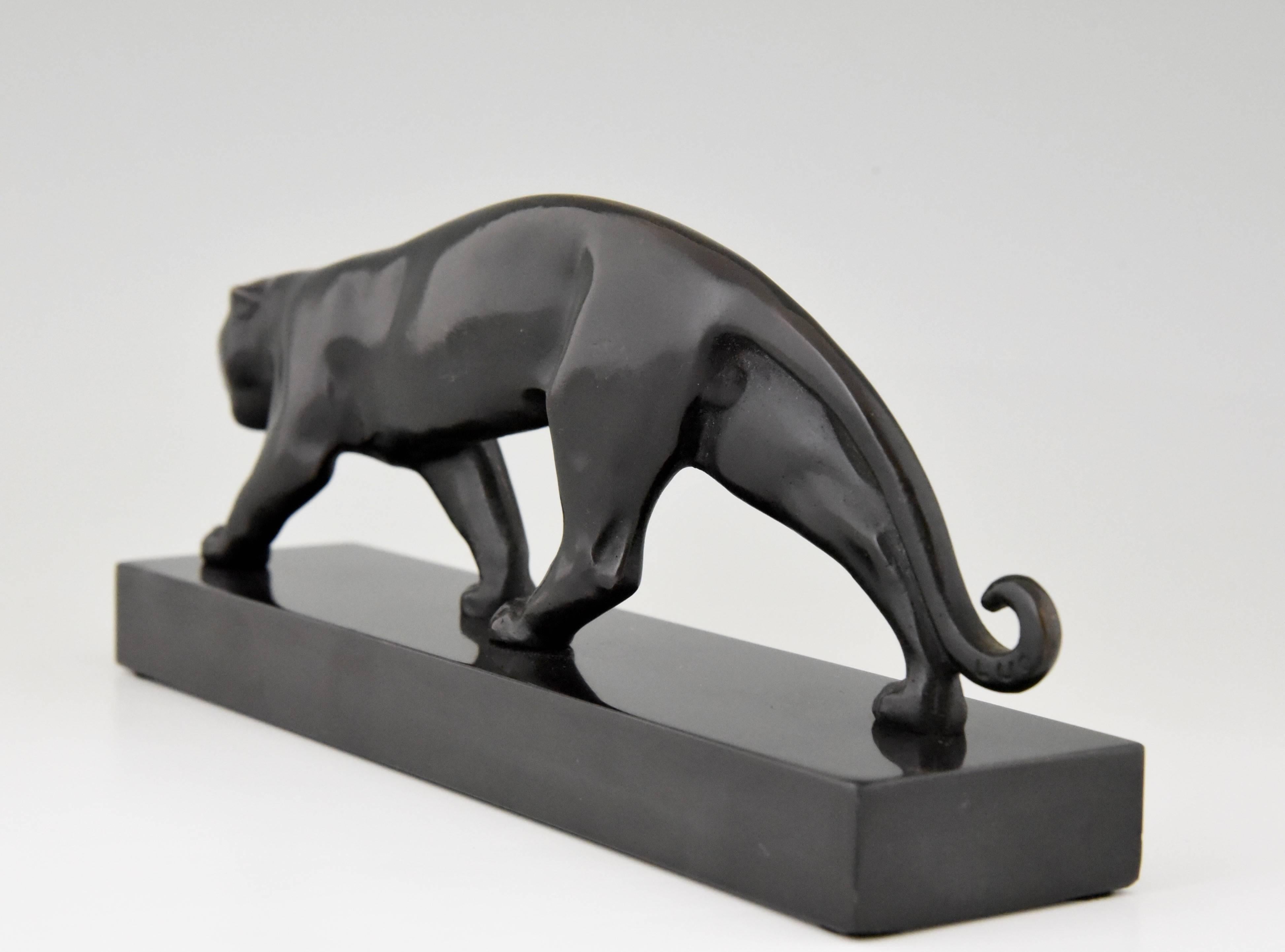 bronze panther art deco