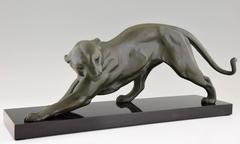 French Art Deco Panther Sculpture by Plagnet, 1930