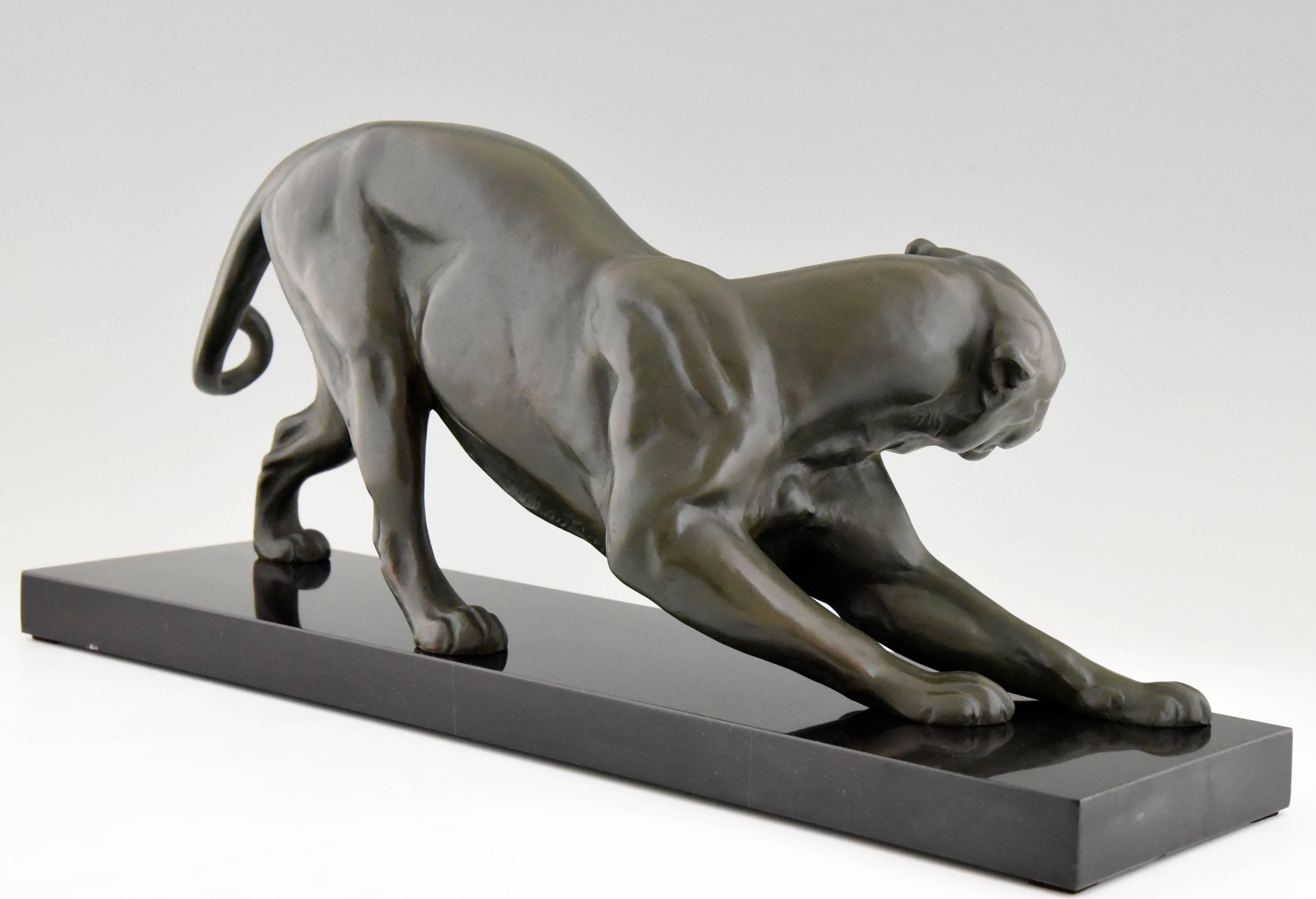 French Art Deco Panther Sculpture by Plagnet, 1930 In Good Condition In Antwerp, BE