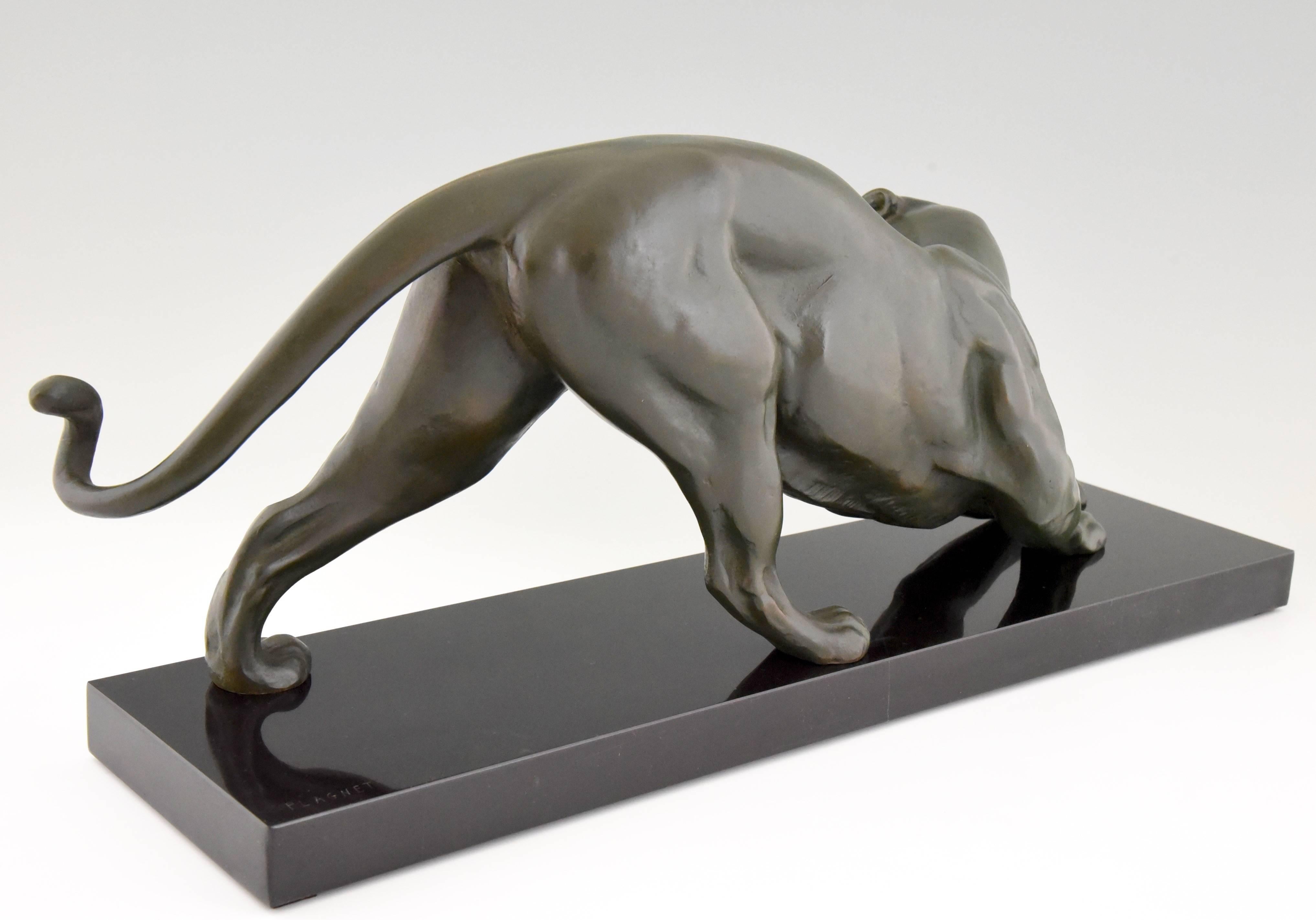 20th Century French Art Deco Panther Sculpture by Plagnet, 1930