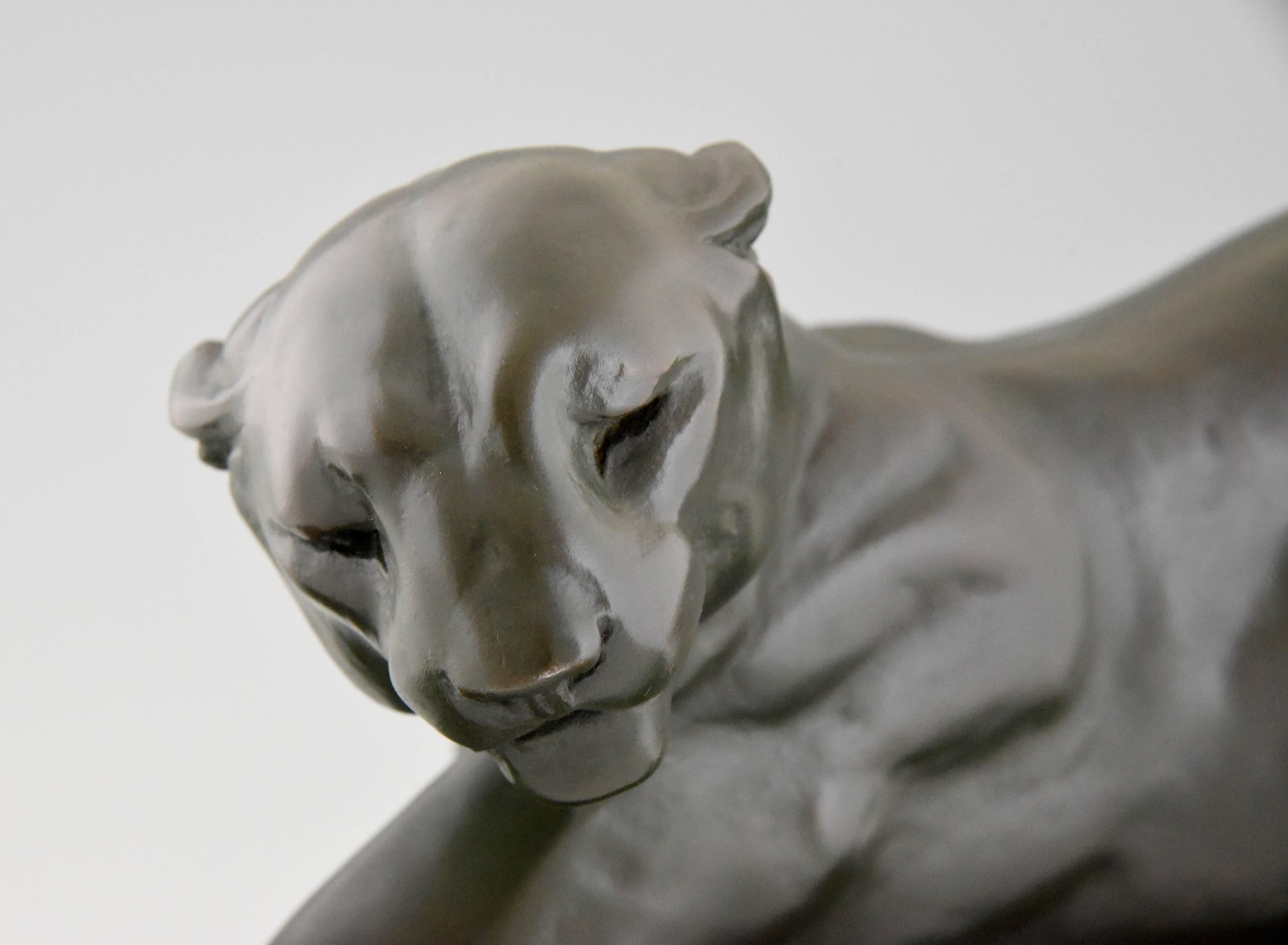 French Art Deco Panther Sculpture by Plagnet, 1930 1