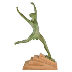 Art Deco sculpture woman OLYMPIE by Fayral, Pierre Le Faguays & Max Le Verrier