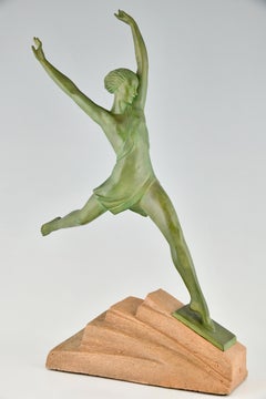 Art Deco sculpture woman OLYMPIE by Fayral, Pierre Le Faguays & Max Le Verrier