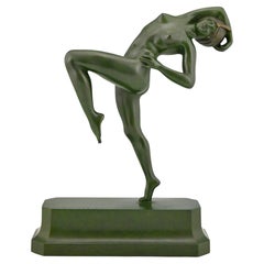Art Deco bronze sculpture of a nude dancer with turban by R. C. Ireland, 1930
