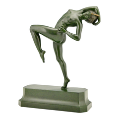 Art Deco bronze sculpture of a nude dancer with turban by R. C. Ireland, 1930