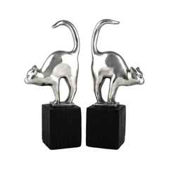 Art Deco bronze cat bookends by Amadeo Gennarelli, France 1925