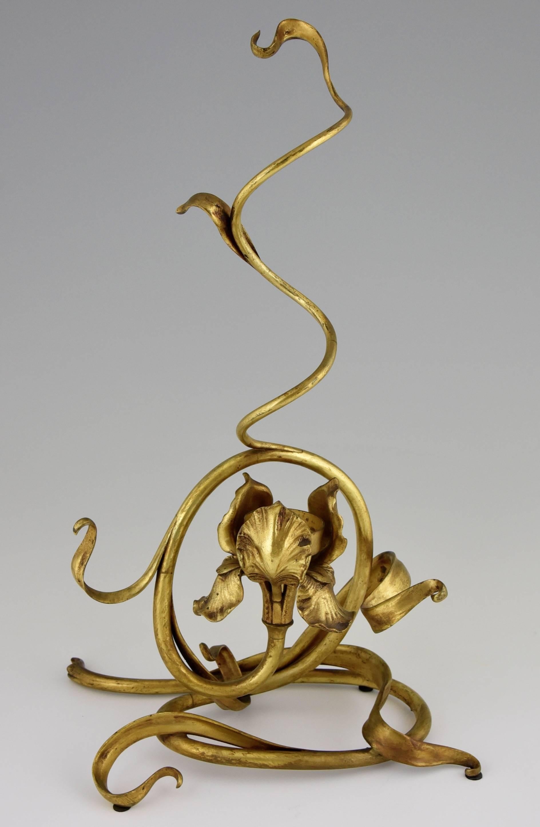 Art Nouveau Bronze & Glass Vase Attributed to L. Van Strydonck H., Belgium, 1900 2
