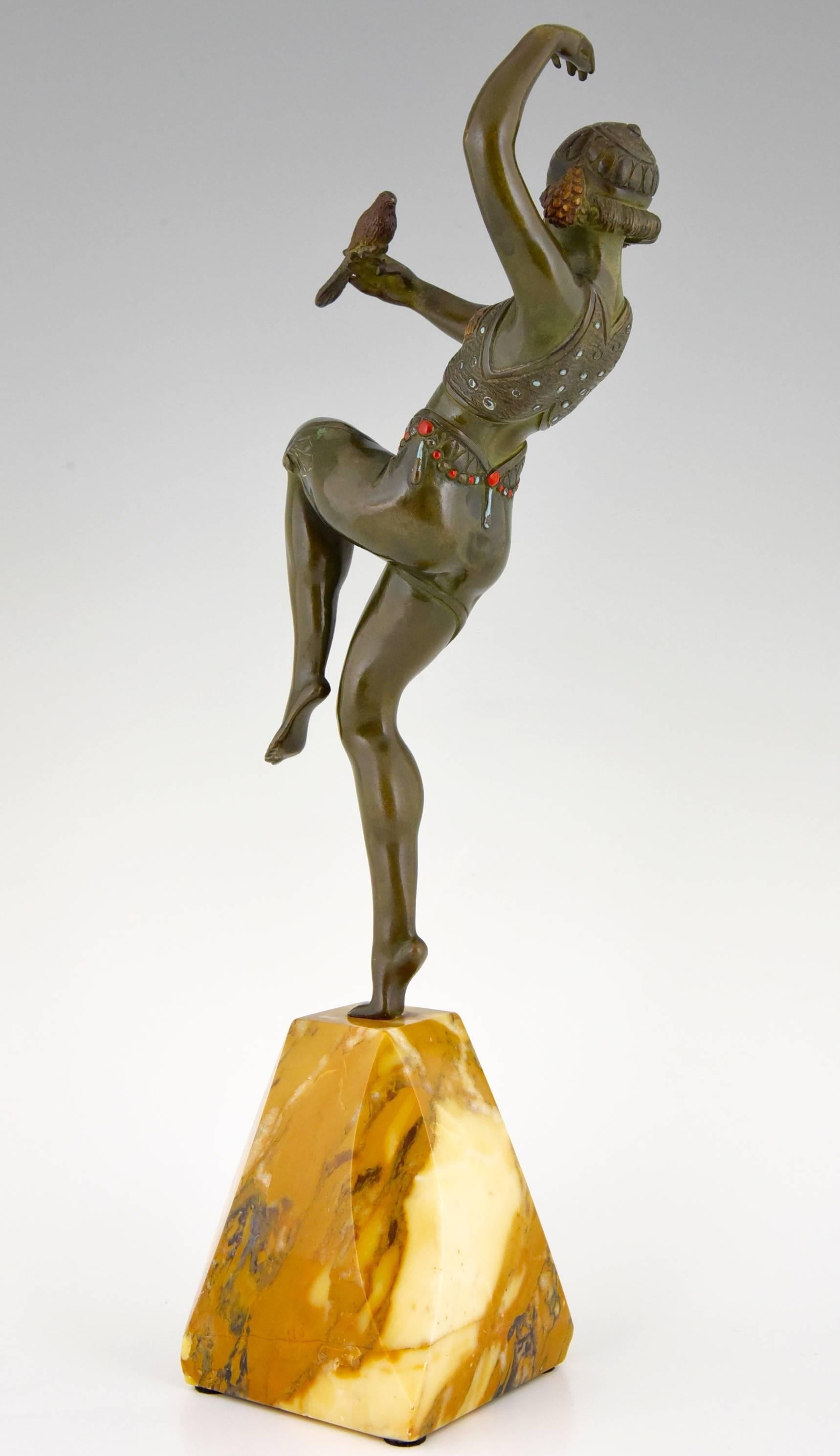 20th Century Art Deco Bronze Sculpture of a nude Dancer by Samuel Lipchytz 1930