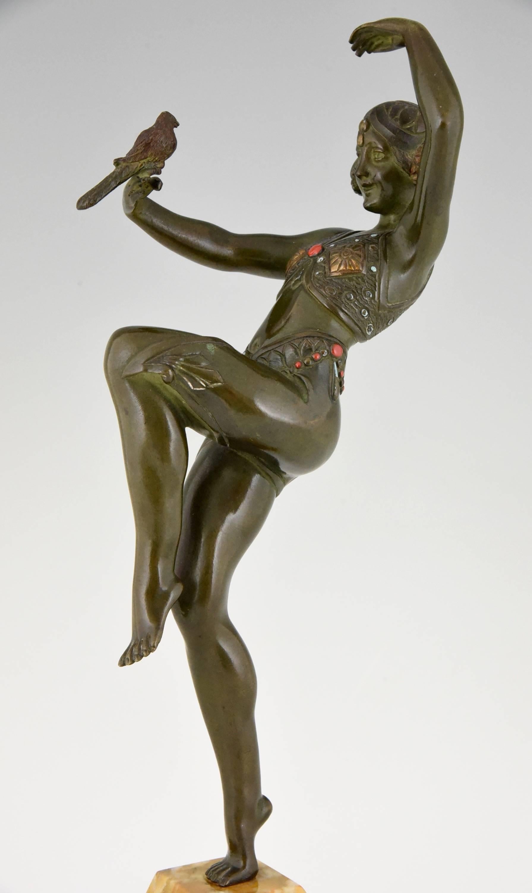 Art Deco Bronze Sculpture of a nude Dancer by Samuel Lipchytz 1930 1