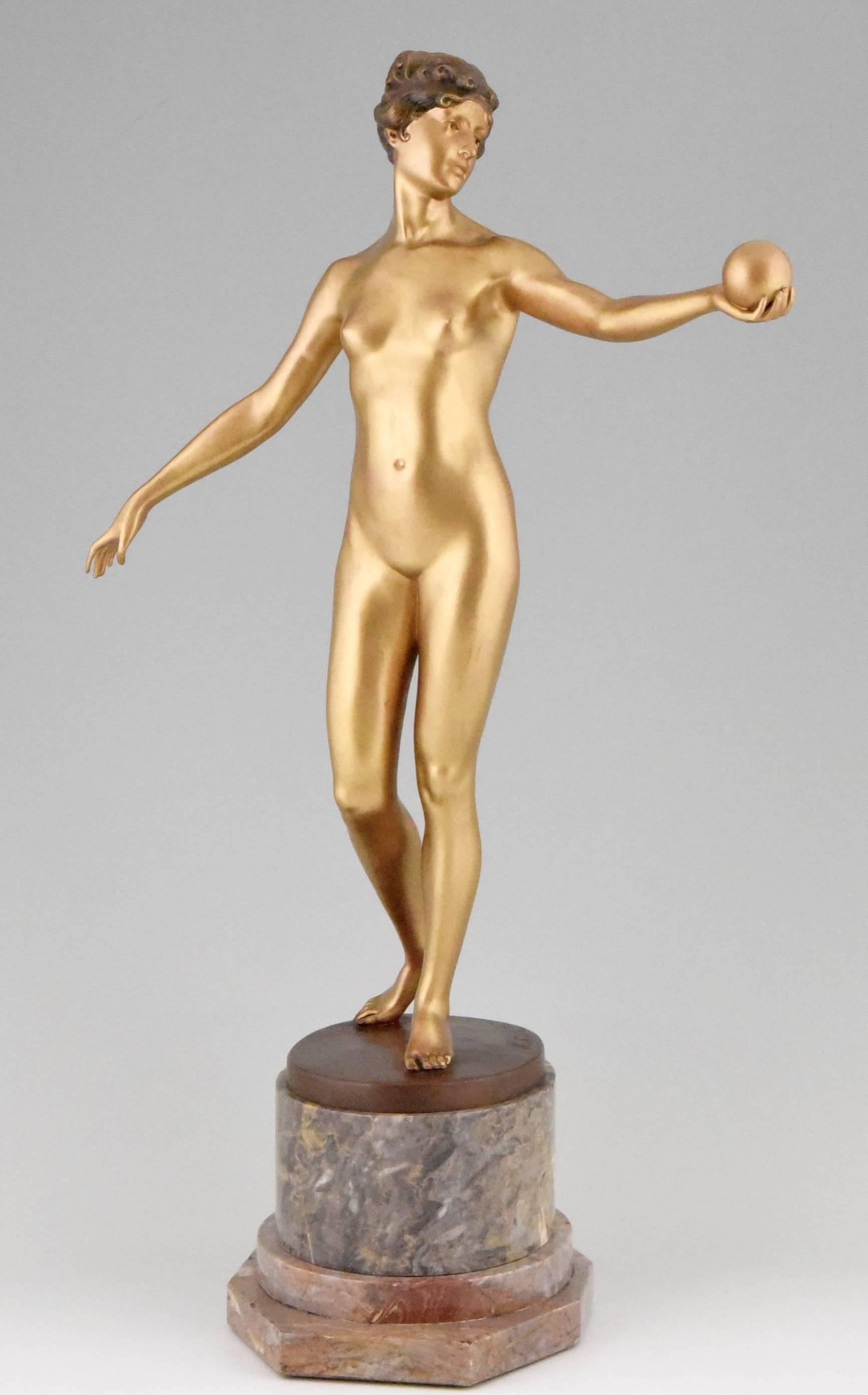 Art Nouveau bronze by Hans Keck.

 Literature:  “Bronzes, sculptors and founders” by H. Berman, Abage.  “Art deco and other figures” by Brian Catley, Antique collectors club.  “Art deco sculpture” by Victor Arwas, Academy.